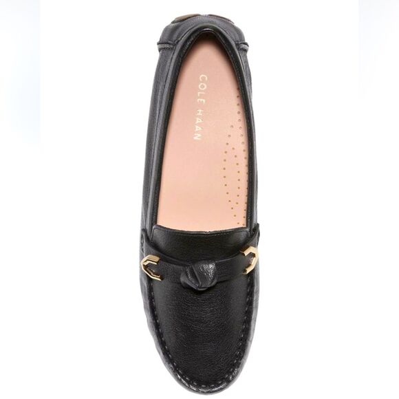 Cole Haan Women's Evelyn Bow Driver Black Leather Loafers Size 8.5B - Picture 1 of 10